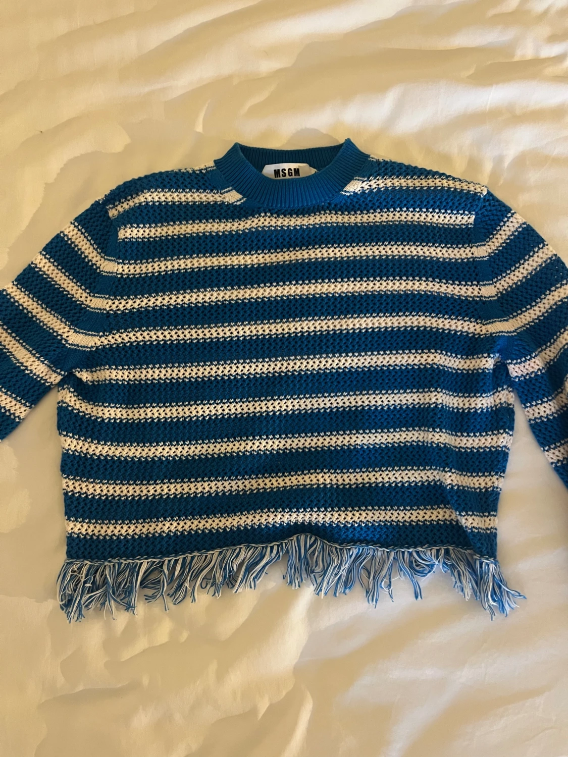 Blåvit randig stickad tröja MSGM - 1