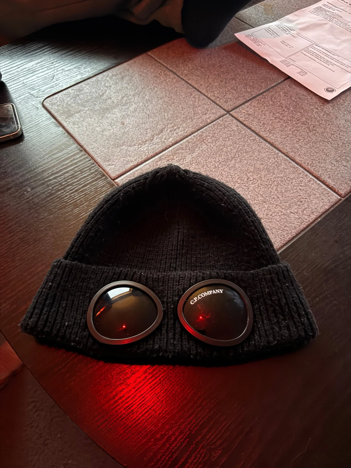 Svart C.P. Company Goggle Beanie