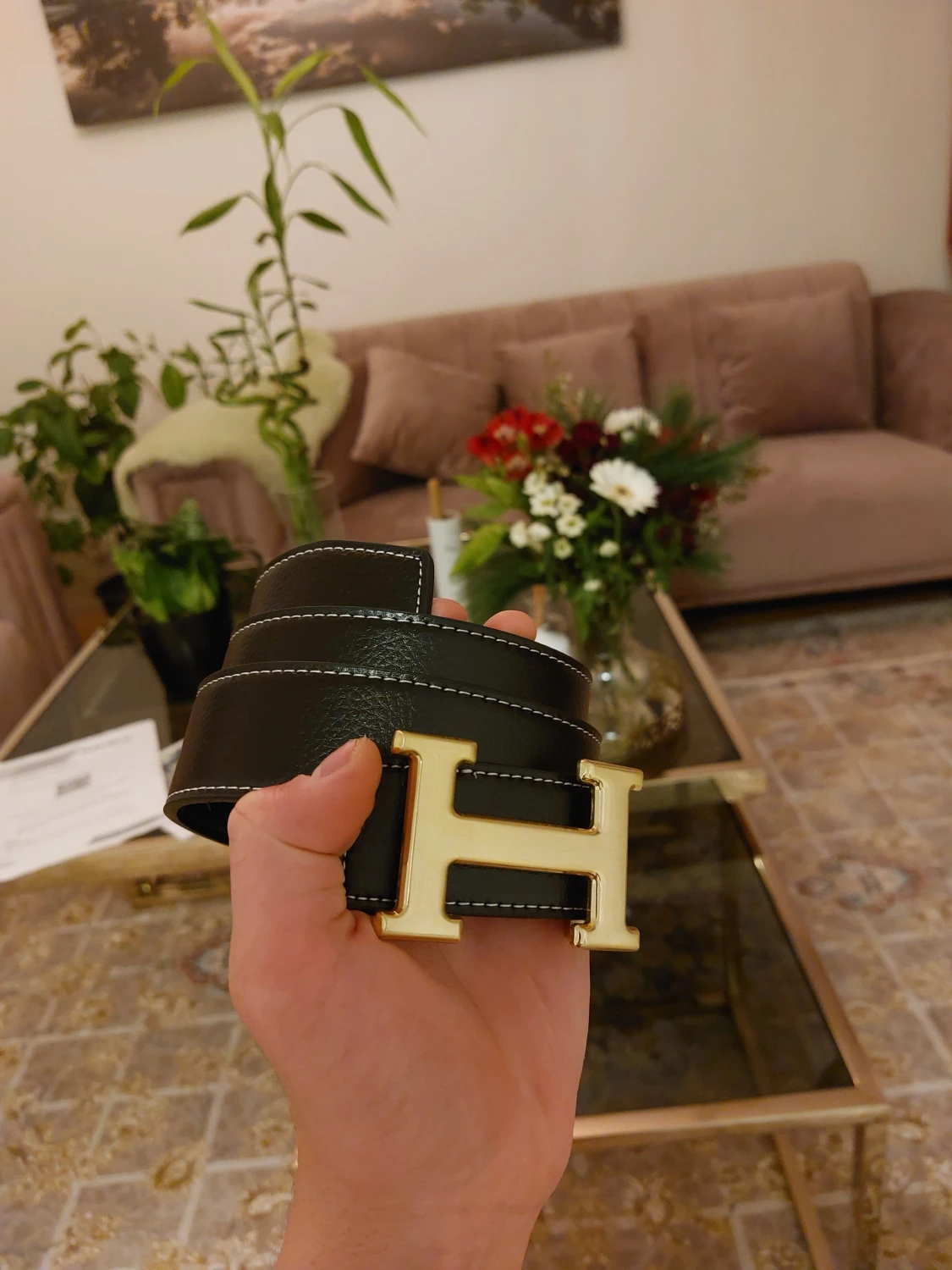 H Bälte Guld Svart - 6