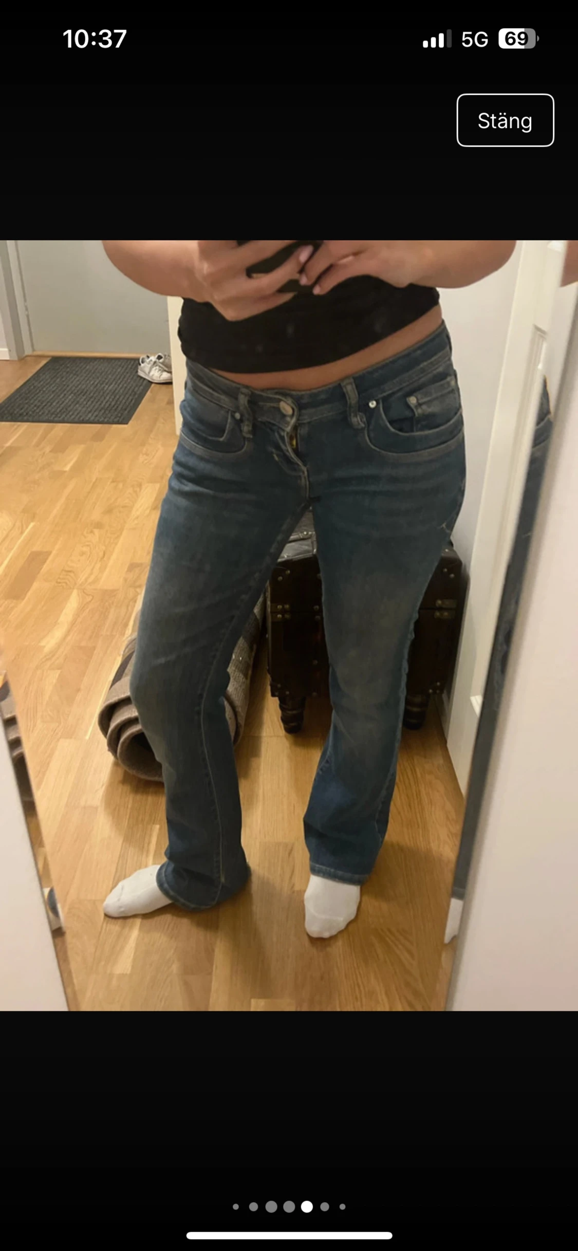 Blå ltb bootcut jeans låg midja - 3
