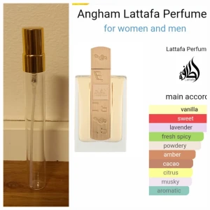 Angham 10 ml  - Lattafa Angham 10 ml split i glasdekant med spray