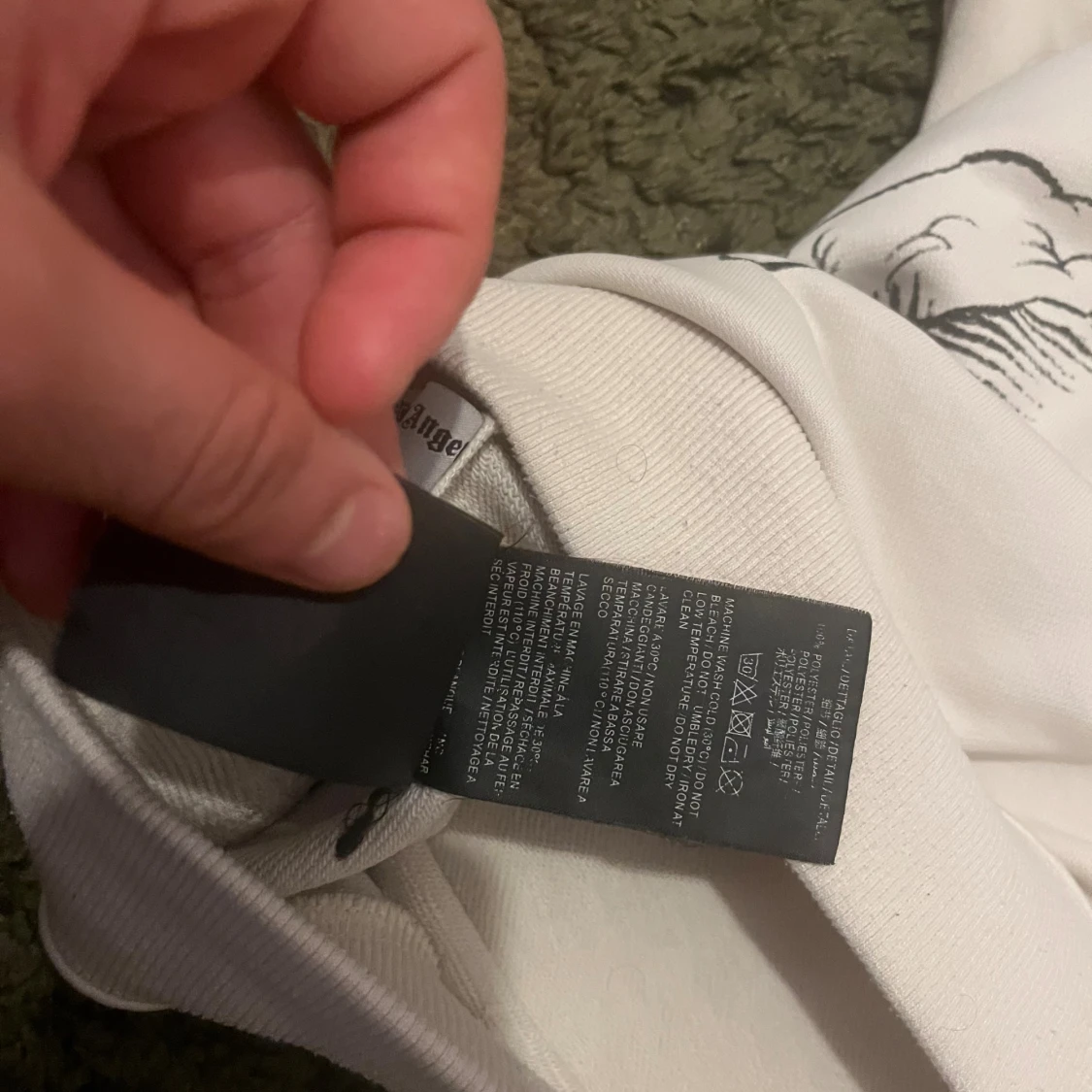 Vit hoodie med hajtryck från Palm Angels - 3