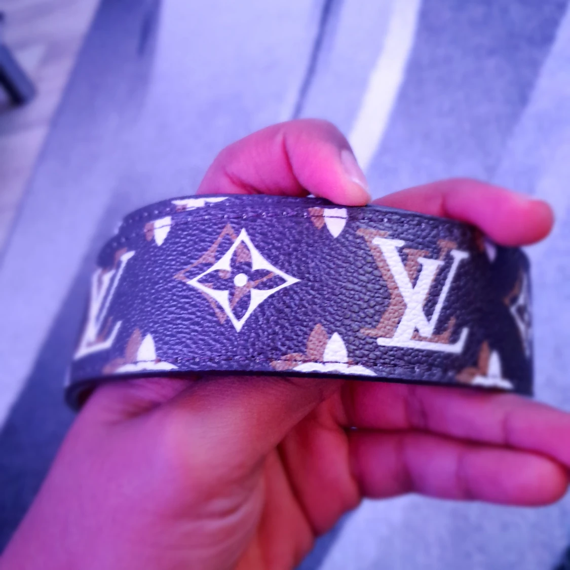 Brun / vit bälte  - 3