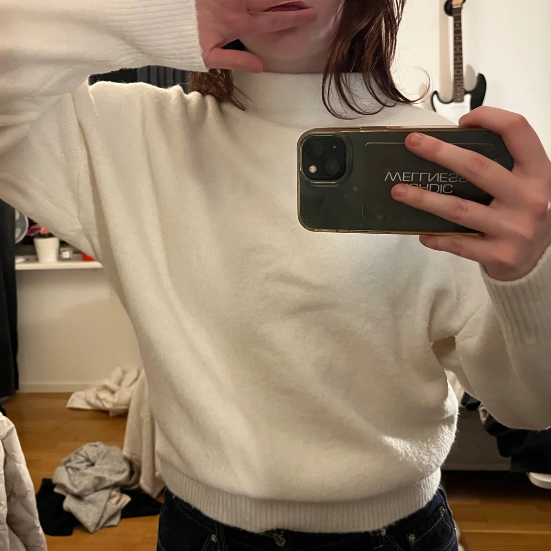 Vit stickad tröja - 2