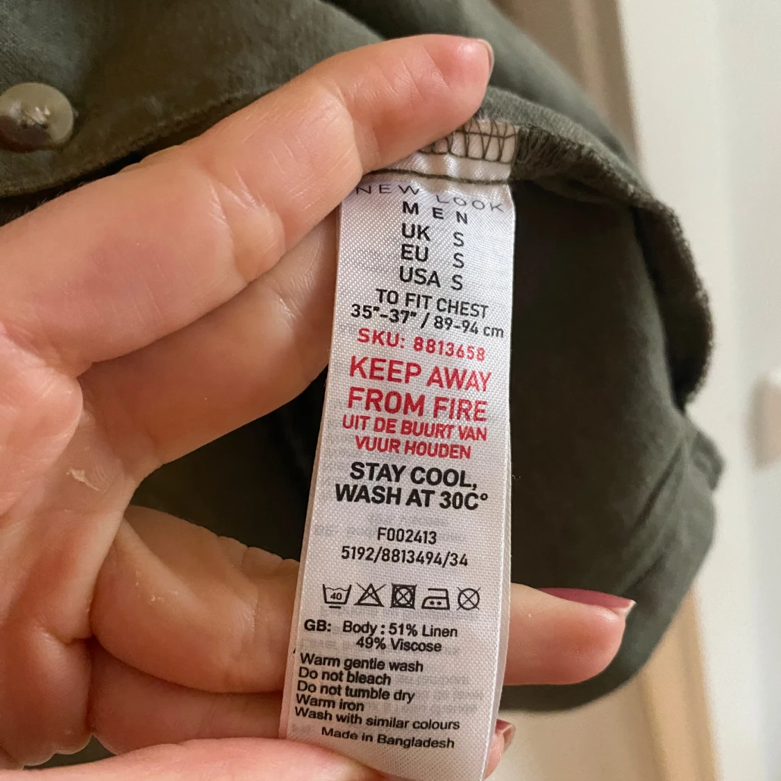 NY Herr linneskjorta S  - 2