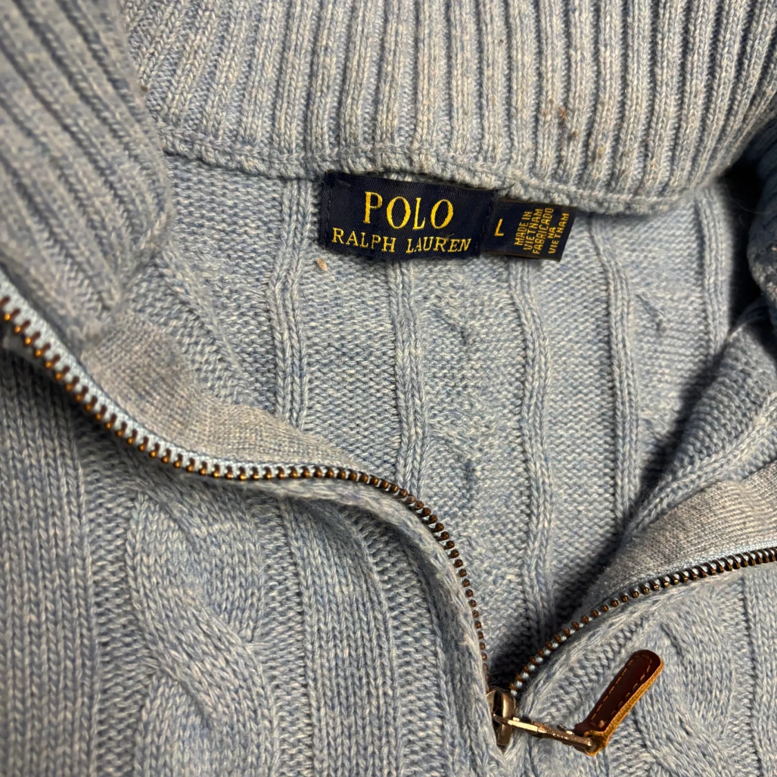 Ljusblå kabelstickad tröja Polo Ralph Lauren - 2