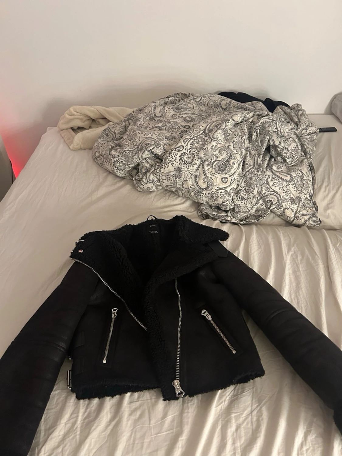 Svart biker mocka jacka