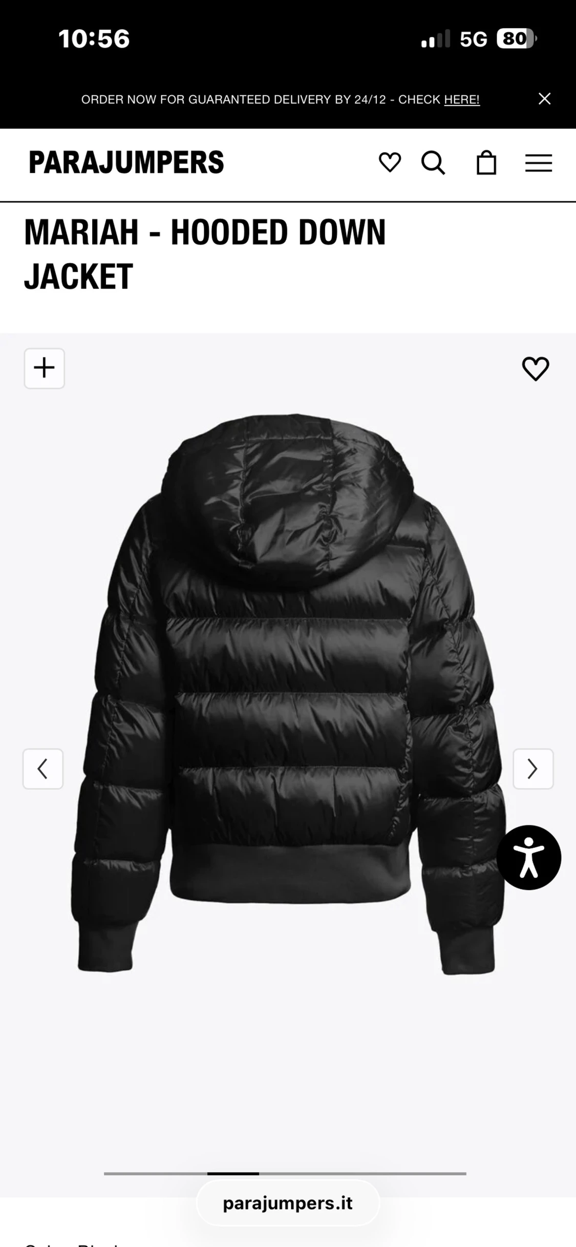 Svart dunpuffer från Parajumpers