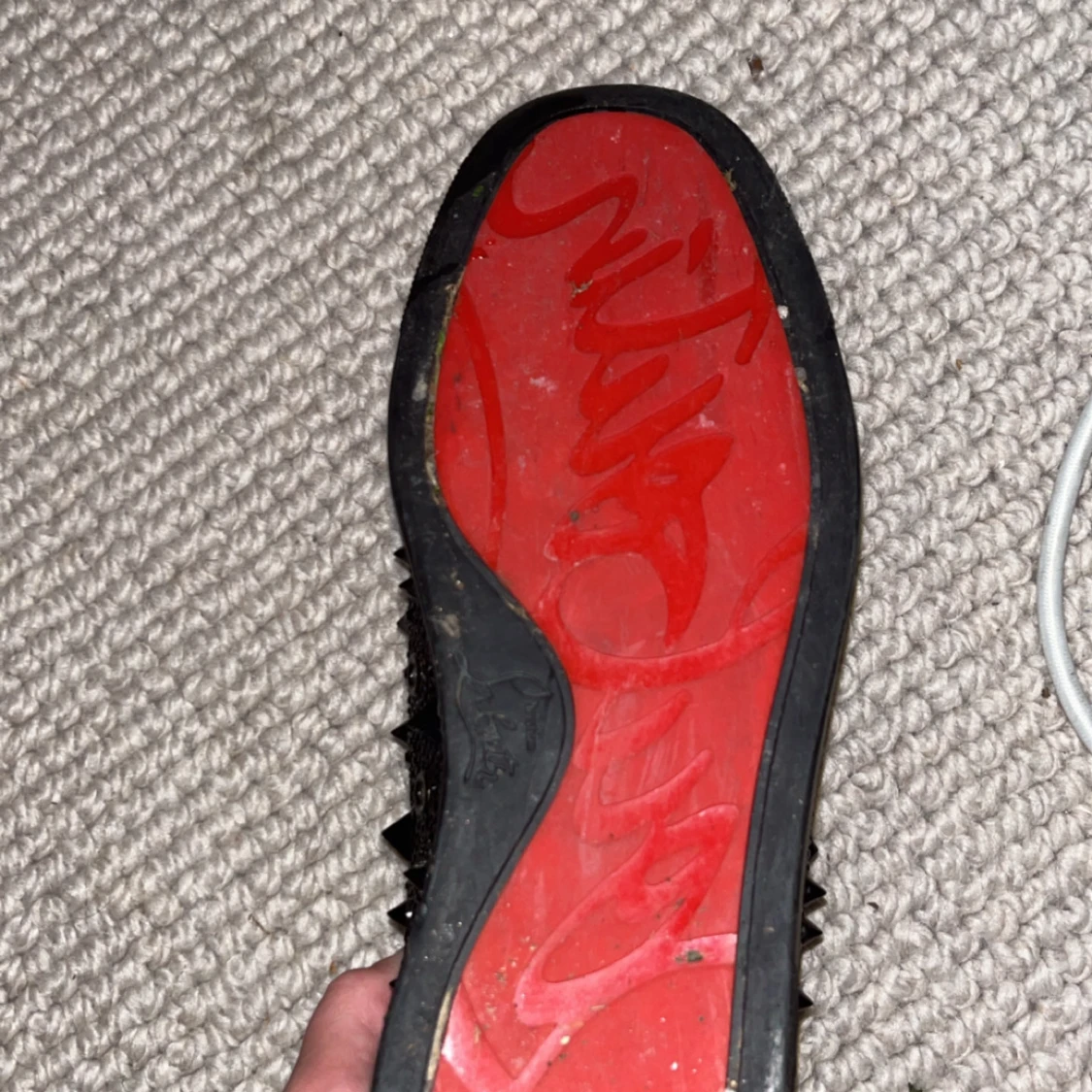 Christian Louboutin svarta sneakers med nitar - 1