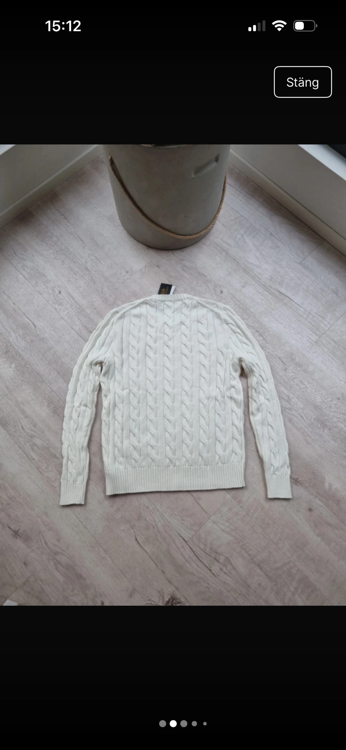 Vit kabelstickad tröja från Polo Ralph Lauren - 2