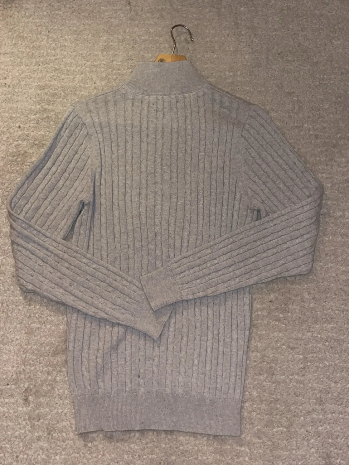 Grå stickad half zip-tröja SCW - 1