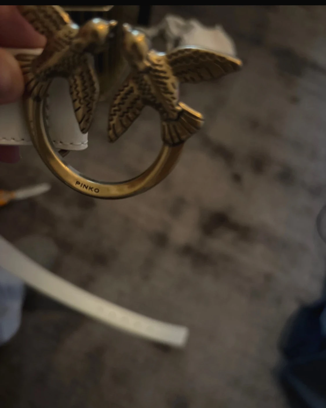 Vitt skärp/bälte från Pinko med fågelspänne - 1