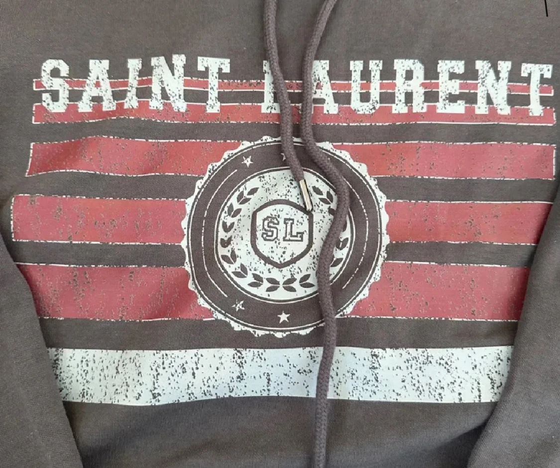 Svart Saint Laurent hoodie med tryck - 1