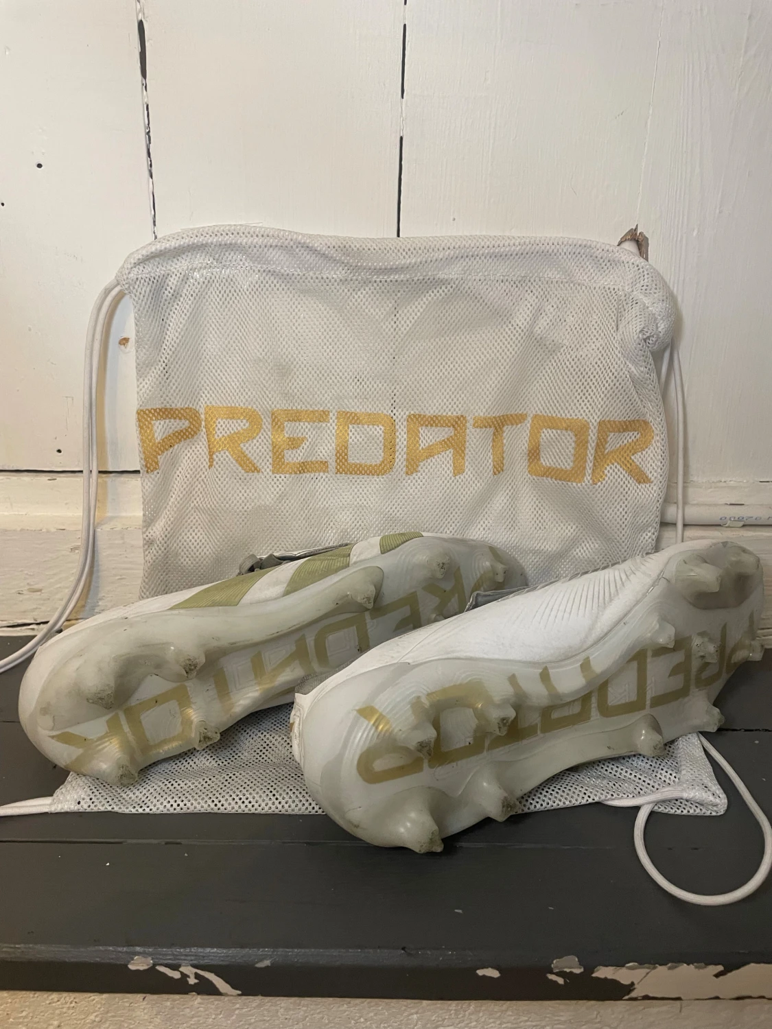 Adidas Predator Elite 45 1/3 vit/guld - 2