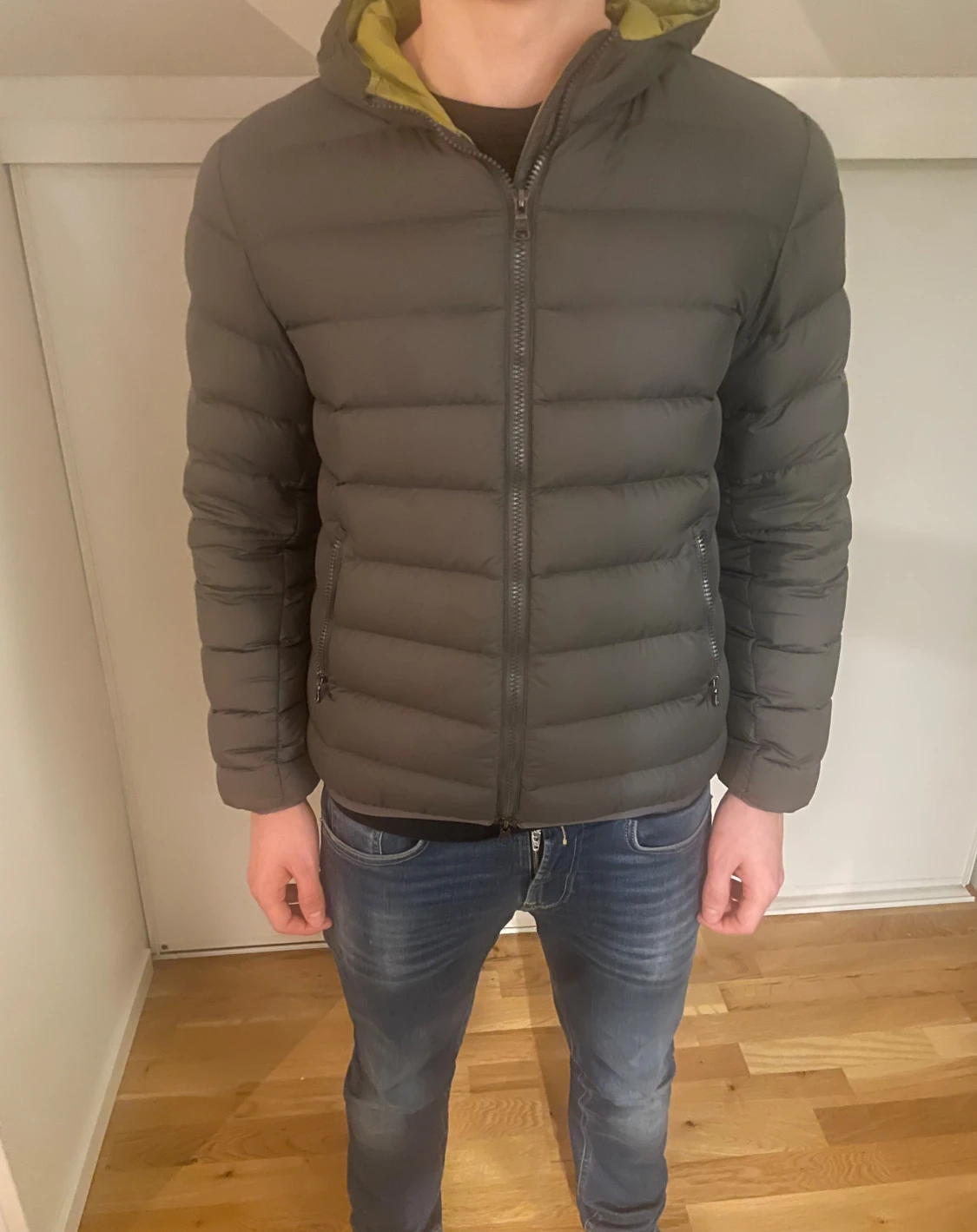 Grå Colmar pufferjacka med huva - 1