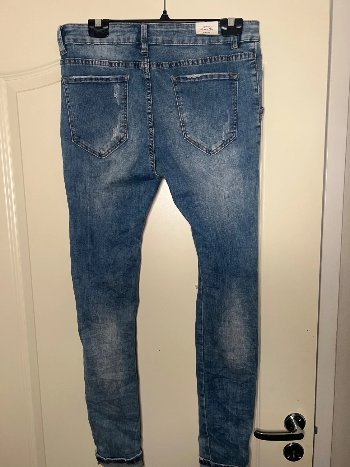 Blå skinny jeans med knappar, L/40 - 1