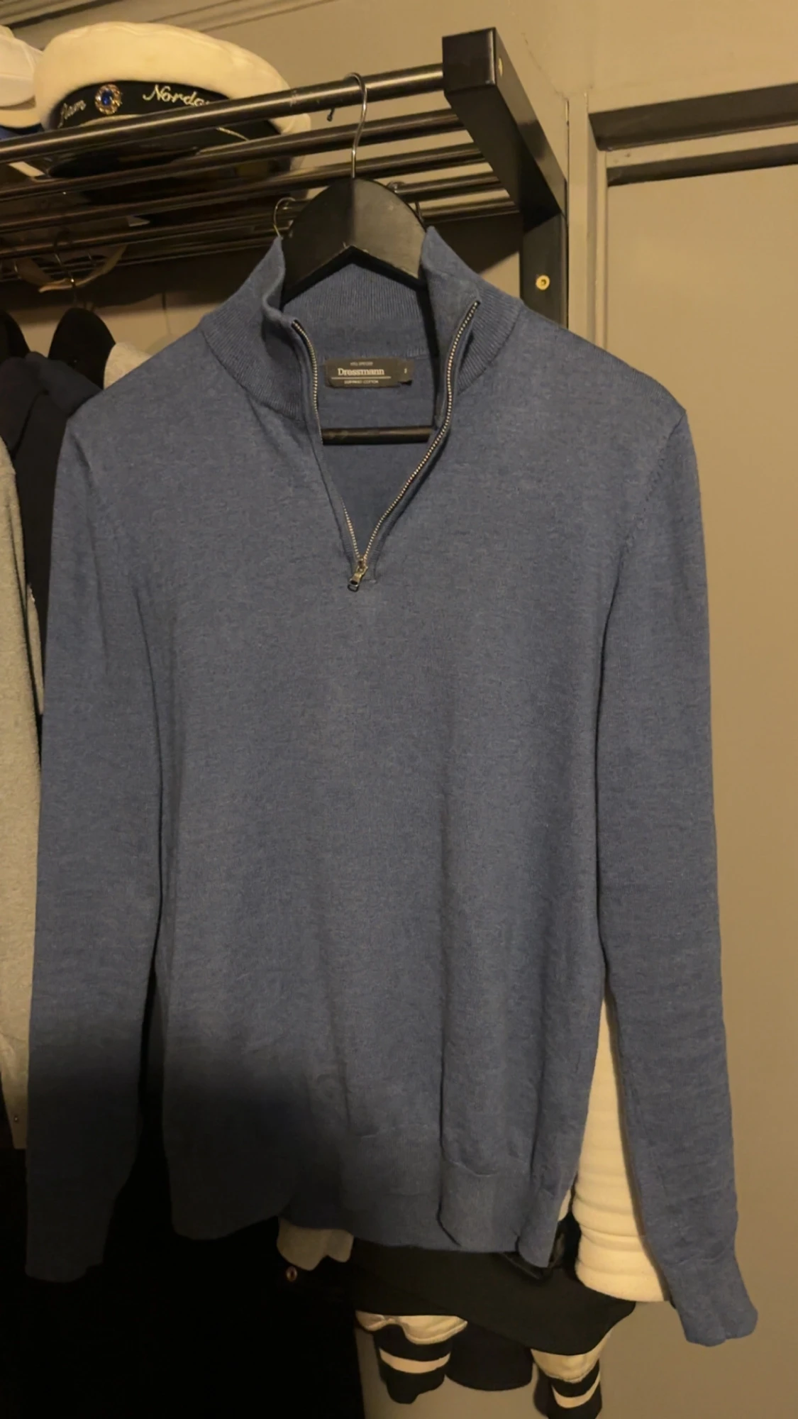 Blå half zip tröja Dressmann - 3