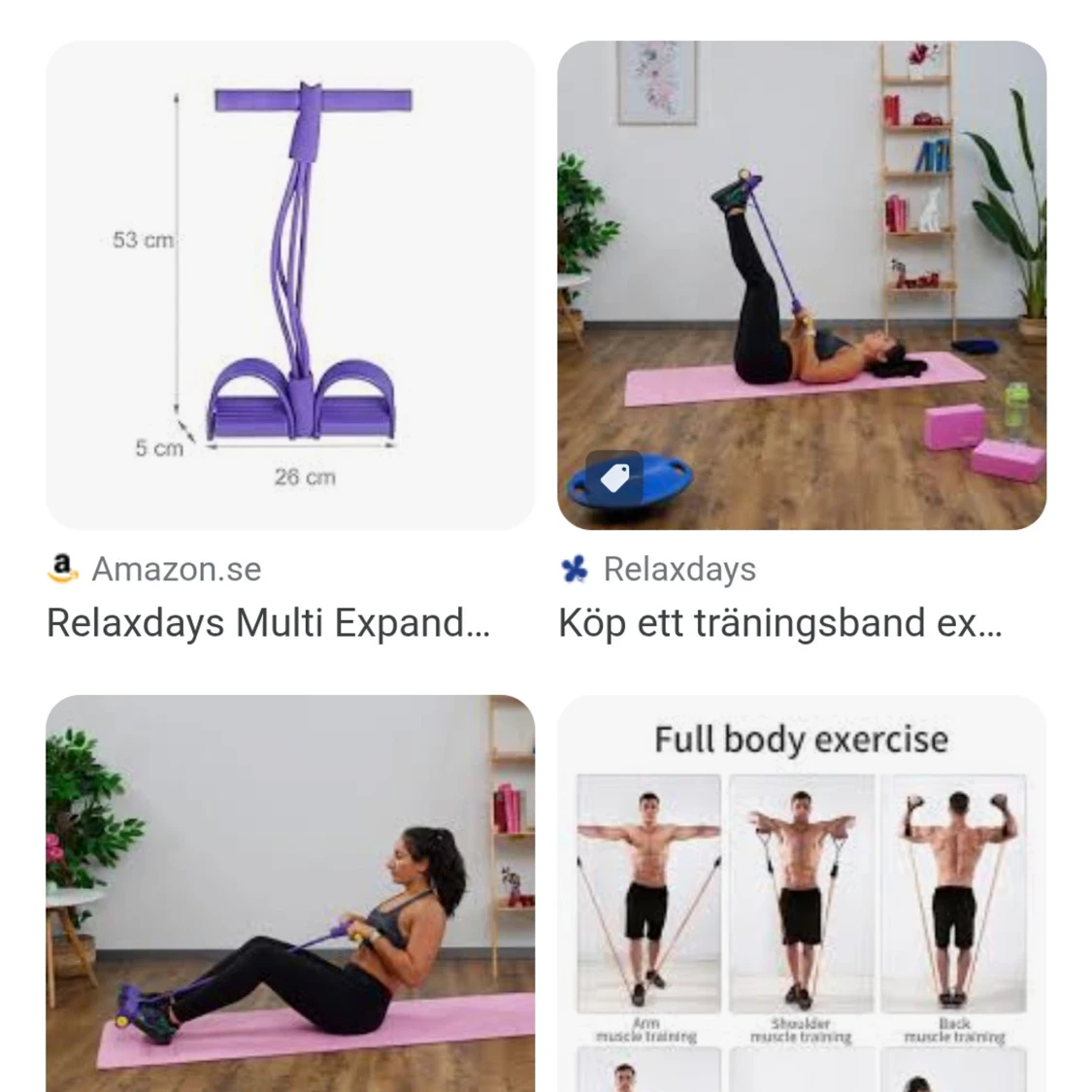 Lila träningsband med fotpedaler - 2