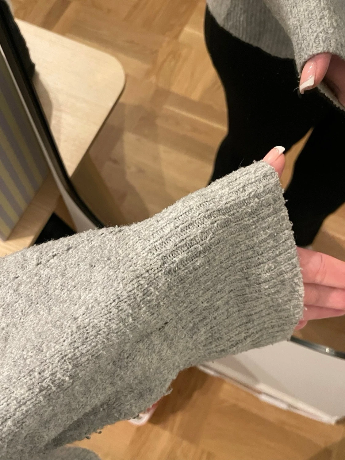 Grå stickad tröja Pull&Bear S - 2