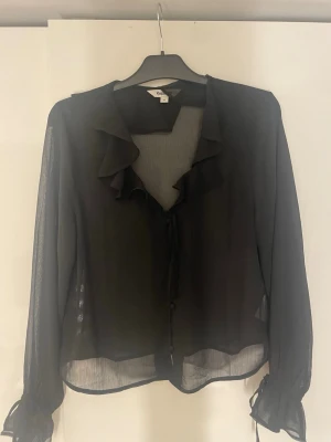 Fest tröja - Jag säljer en blus som är perfekt för fest. Den är väldigt genomskinlig men om man inte vill visa allt så är de jättesnyggt med ett linne under, då blir de en perfekt blus som man även kan ha till vardags!