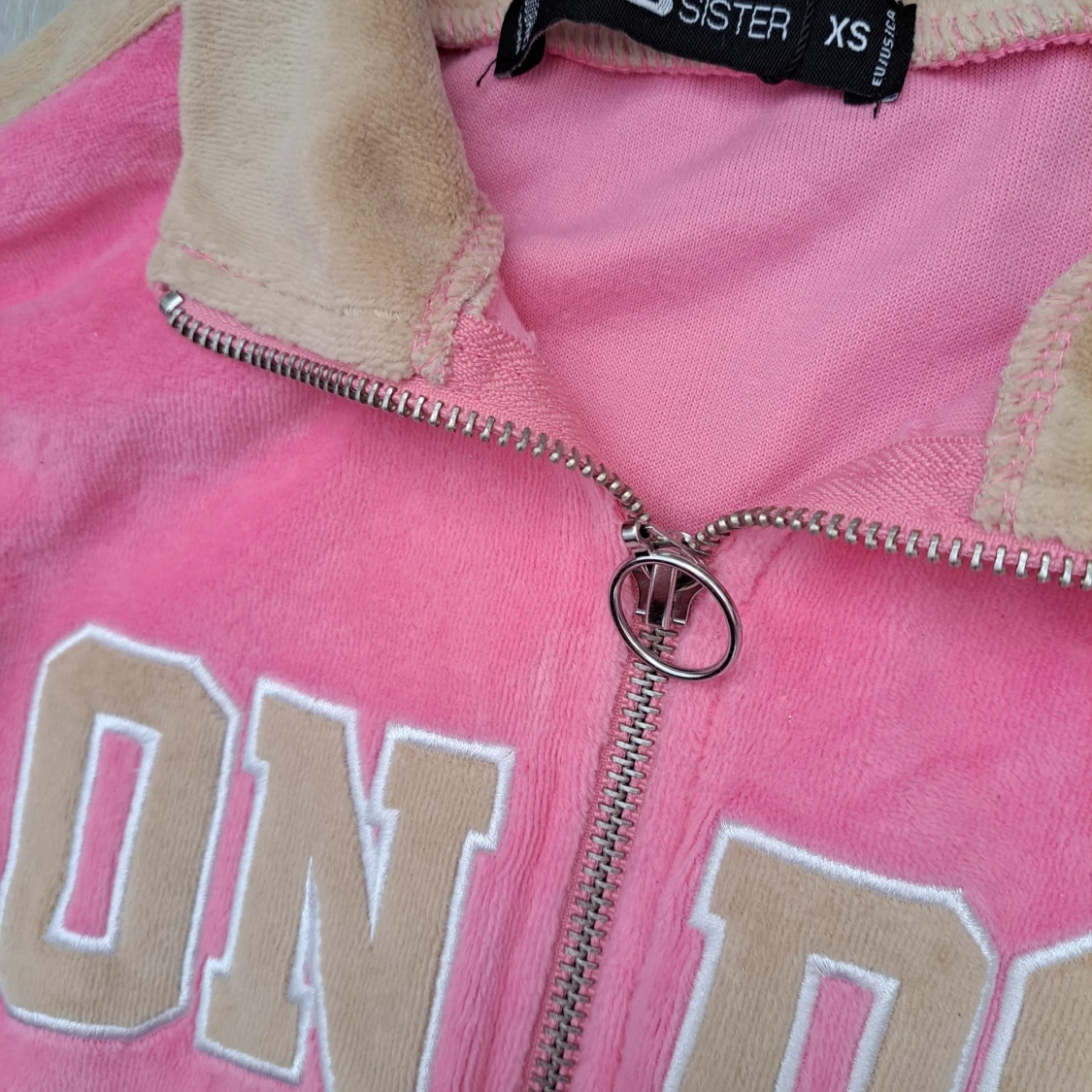 Mysig Rosa teddyjacka med LONDON-tryck - 2