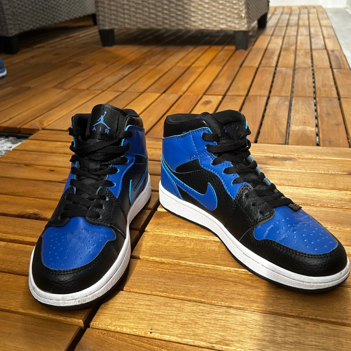 Nike Air Jordan 1 Mid Svart/Blå - 2