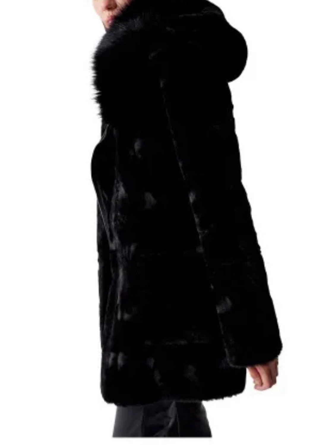 Svart salsa jeans pälskappa  - 2