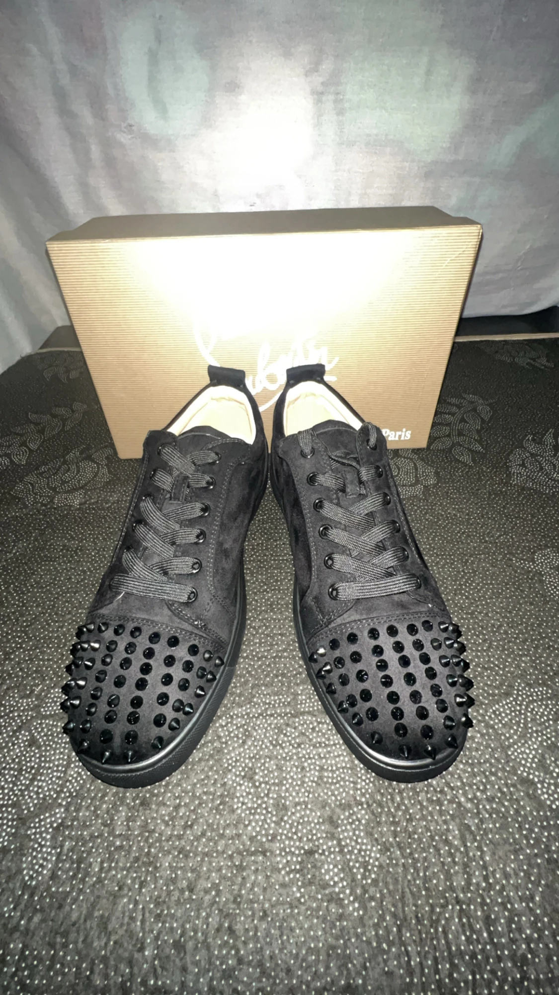 Christian Louboutin svarta sneakers med nitar - 2