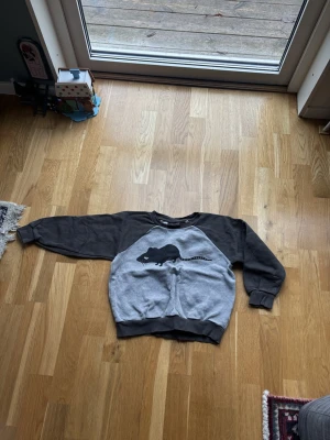 Grå och svart sweatshirt Mini Rodini - Sweatshirt från Mini Rodini i grått och svart med coolt råttmotiv på bröstet. Tröjan har långärmade raglanärmar och ribbade muddar vid hals, ärmslut och nederkant. Tillverkad i mjuk bomull, perfekt för chill dagar.