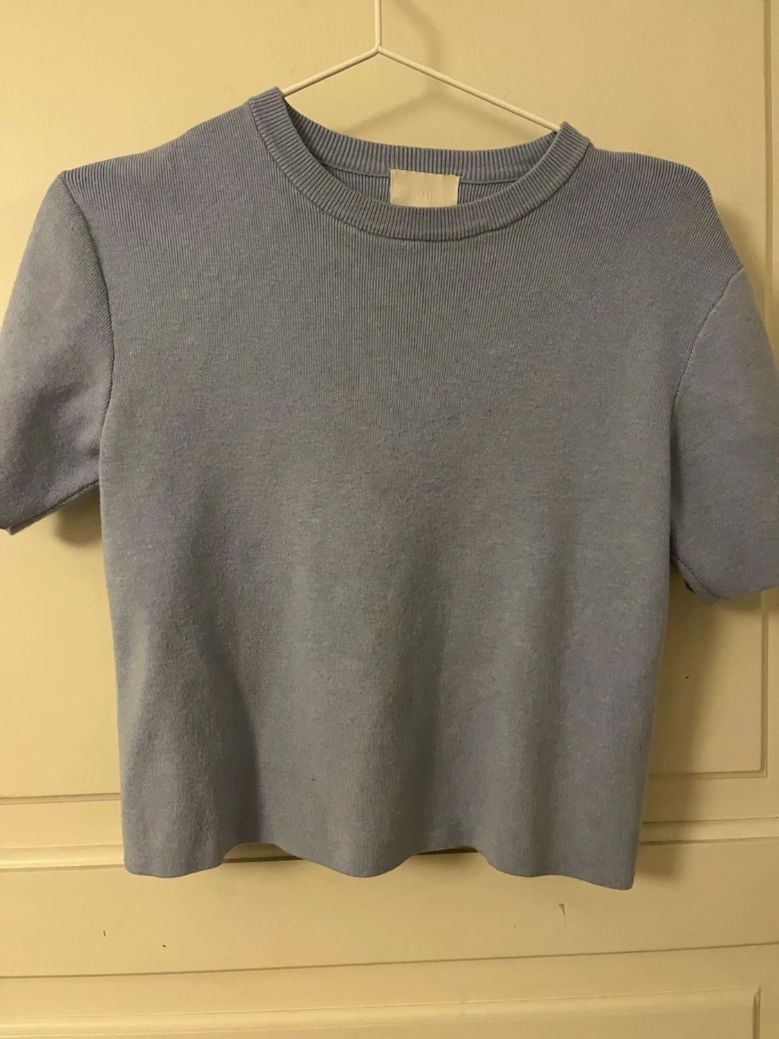 Ljusblå stickad topp från H&M