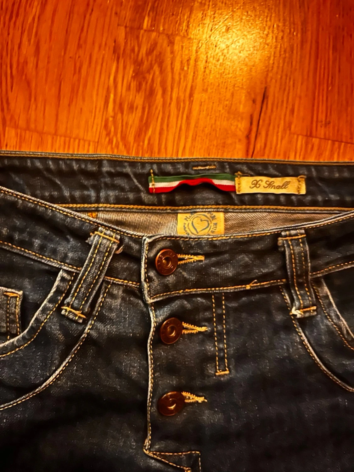 Mörkblå skinny jeans X-Small - 1