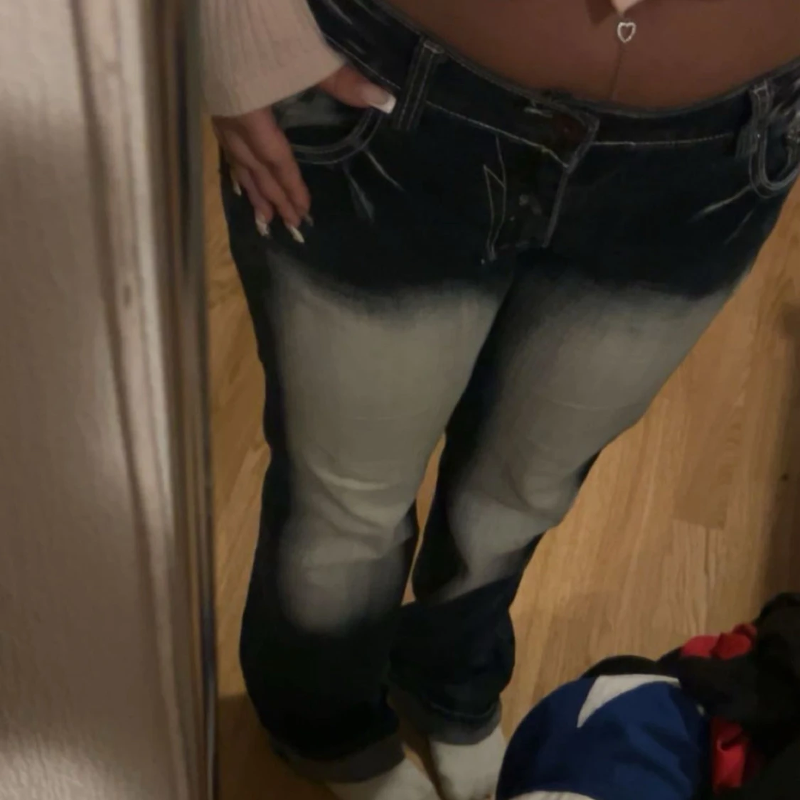 Blue Queen jeans med paljettdetaljer - 3