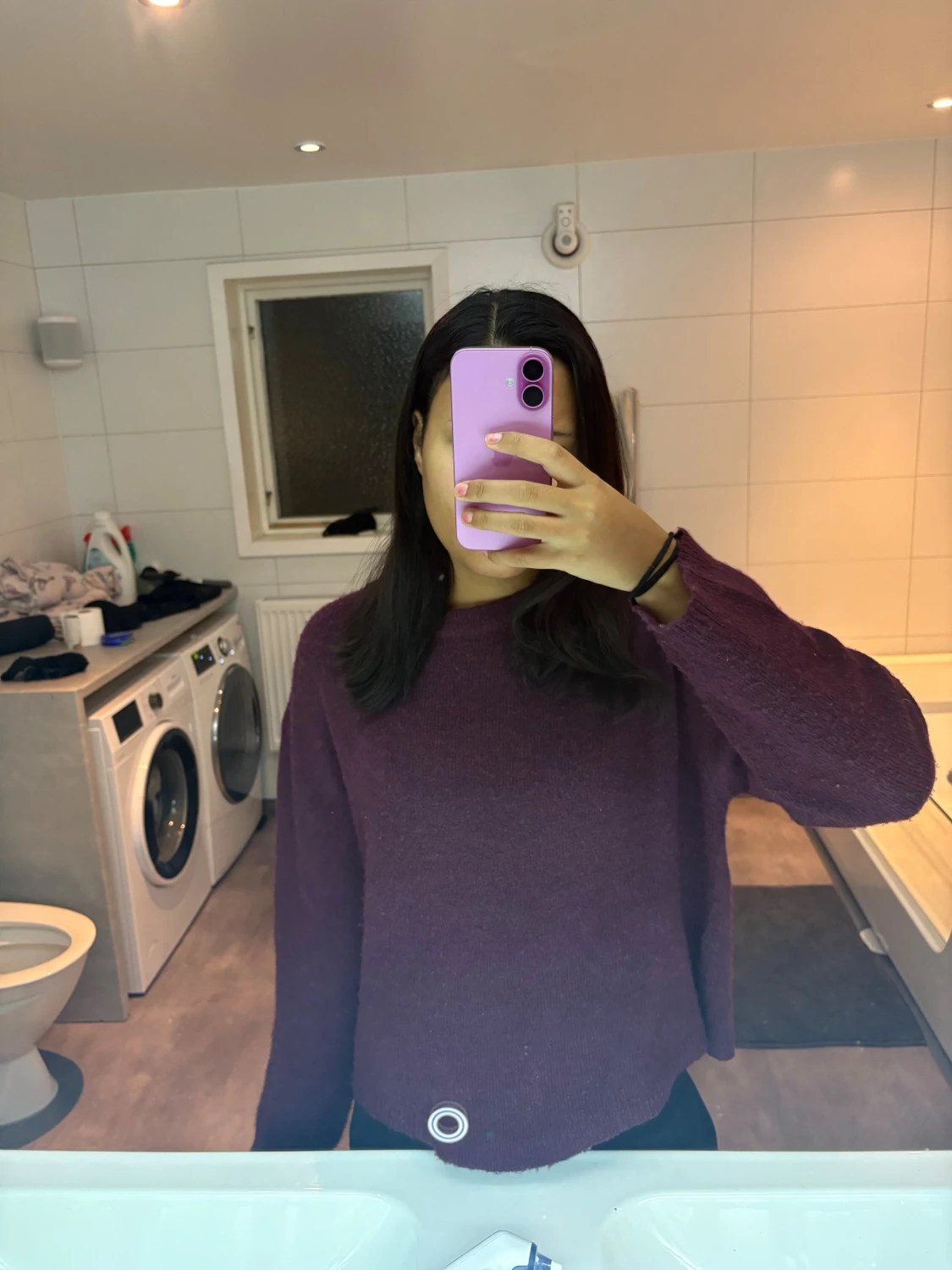 Vinröd stickad tröja från lager 157