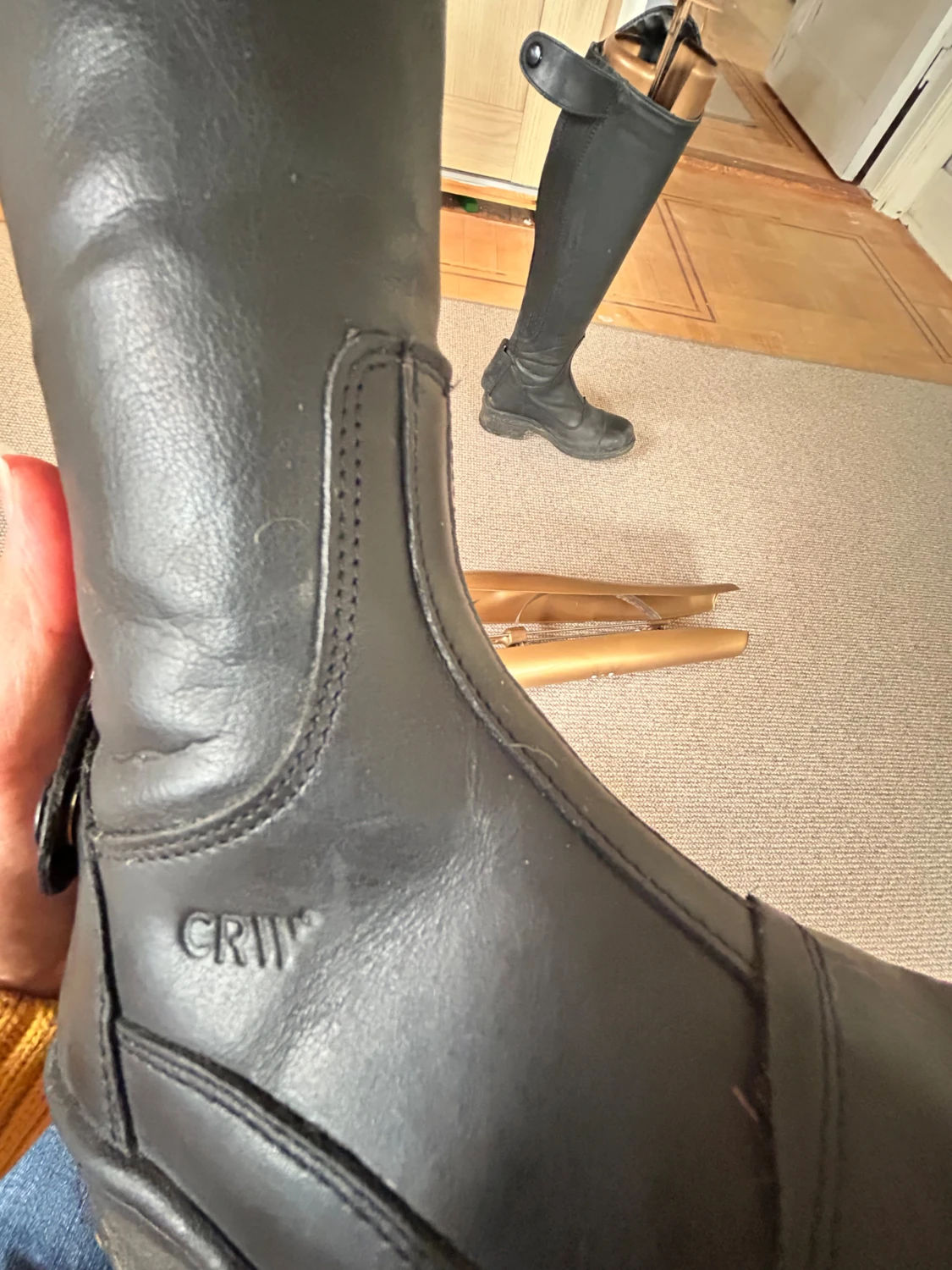 Svarta ridstövlar från CRW i skinn  - 4