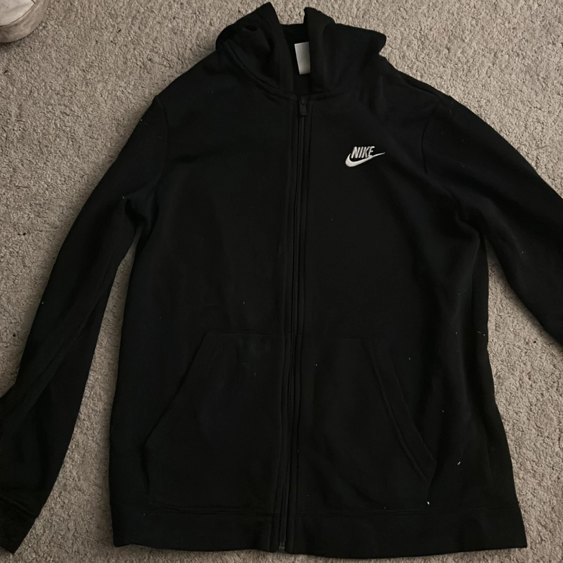 Svart Nike hoodie med dragkedja - 2