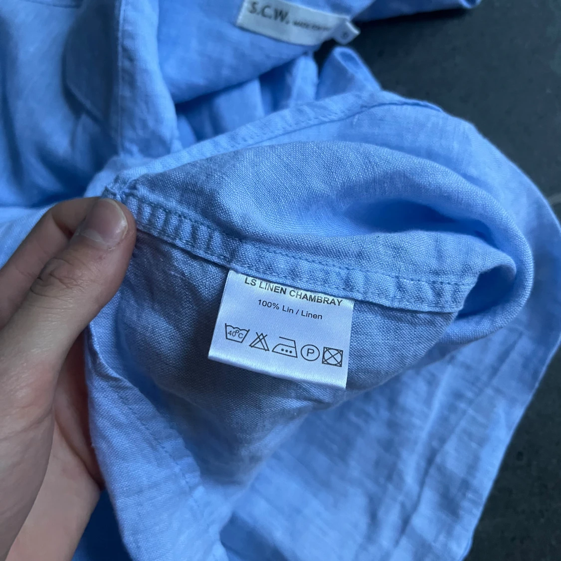Ljusblå linneskjorta från SCW - 3