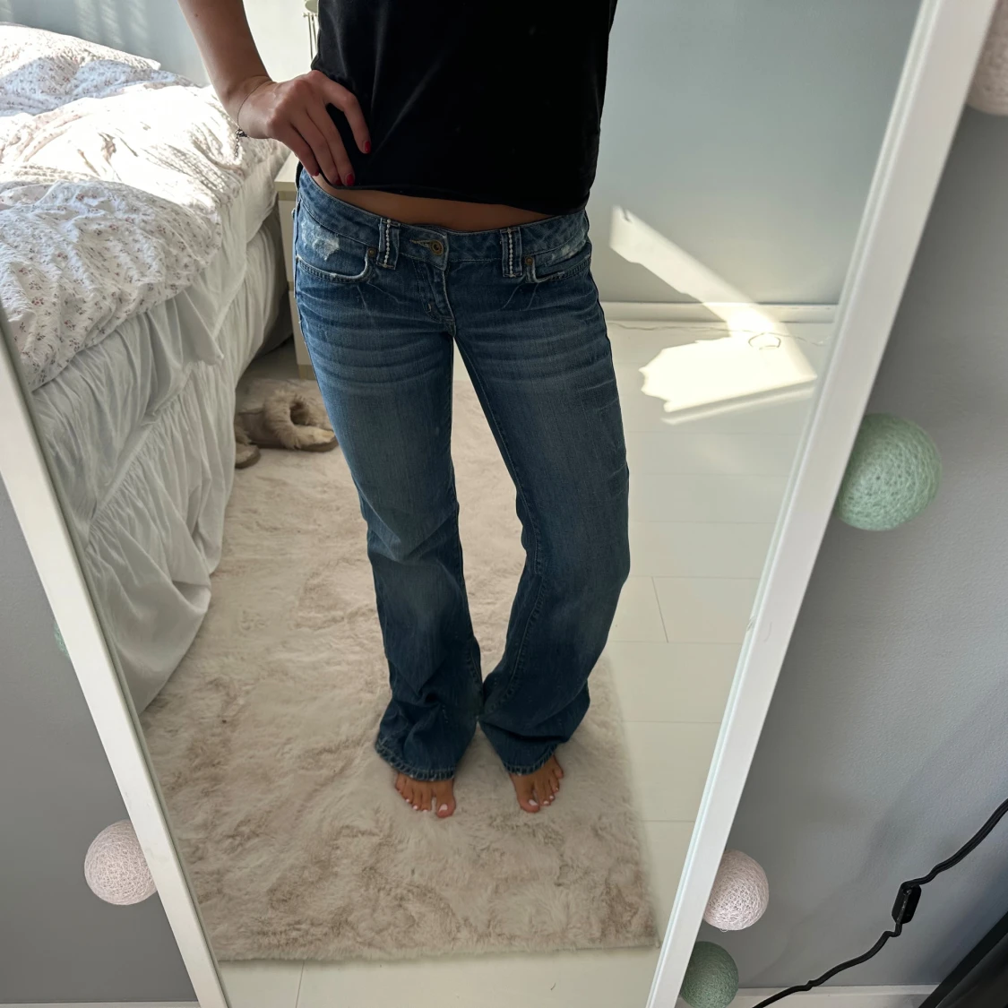 Blå bootcut jeans från Reporter - 1