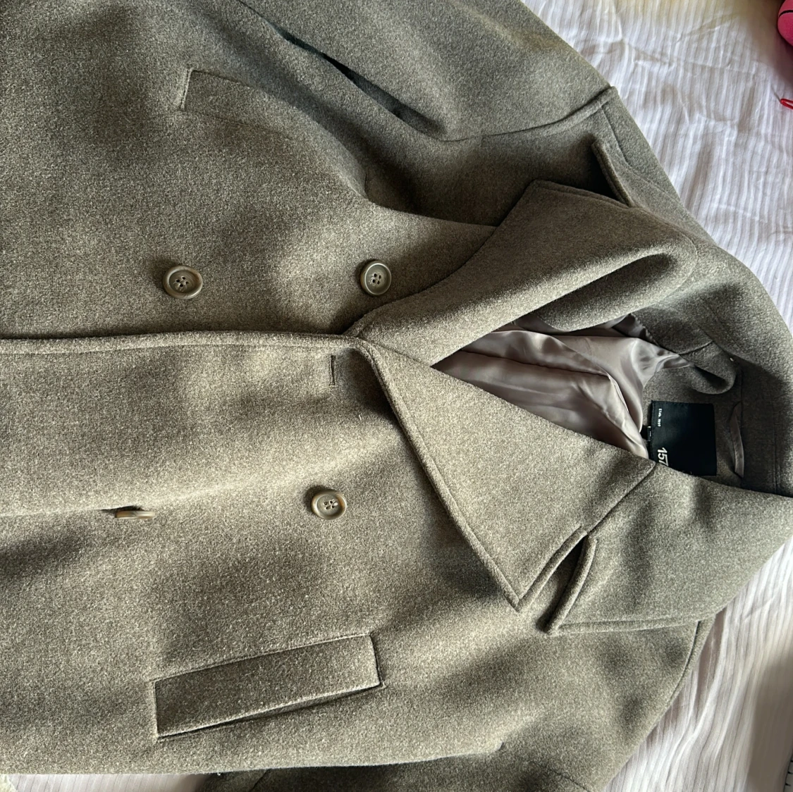 Beige croppad skepparkavaj från lager 157 - 2