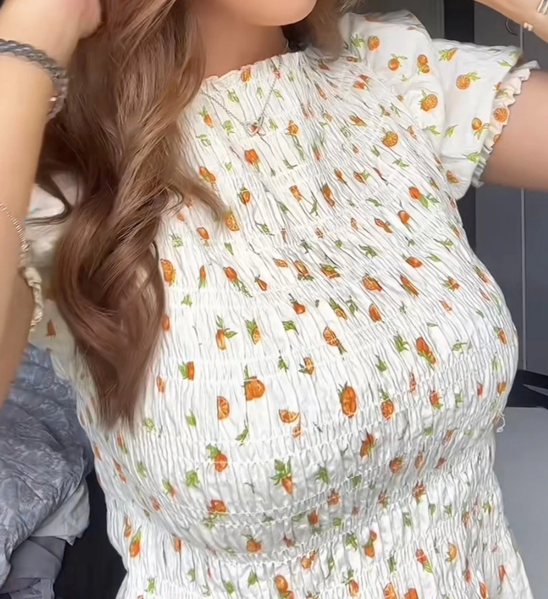 Vit blommig kortklänning med smock - 1