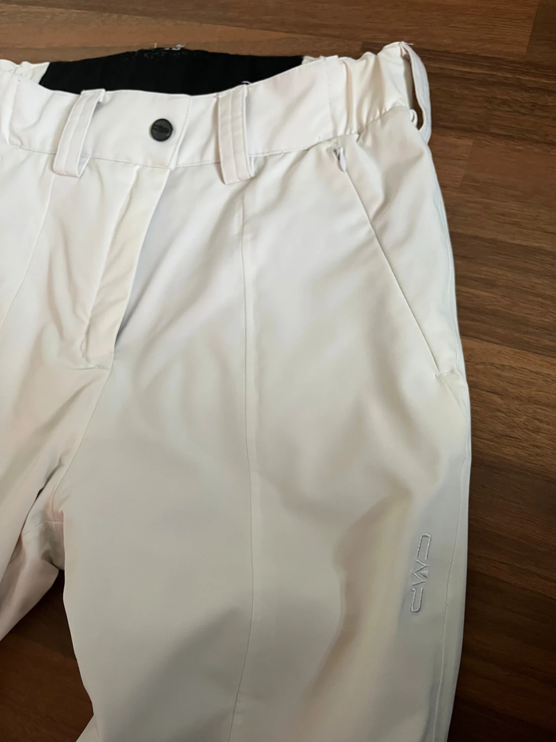 Vita skidbyxor med resår och bälteshällor - 5