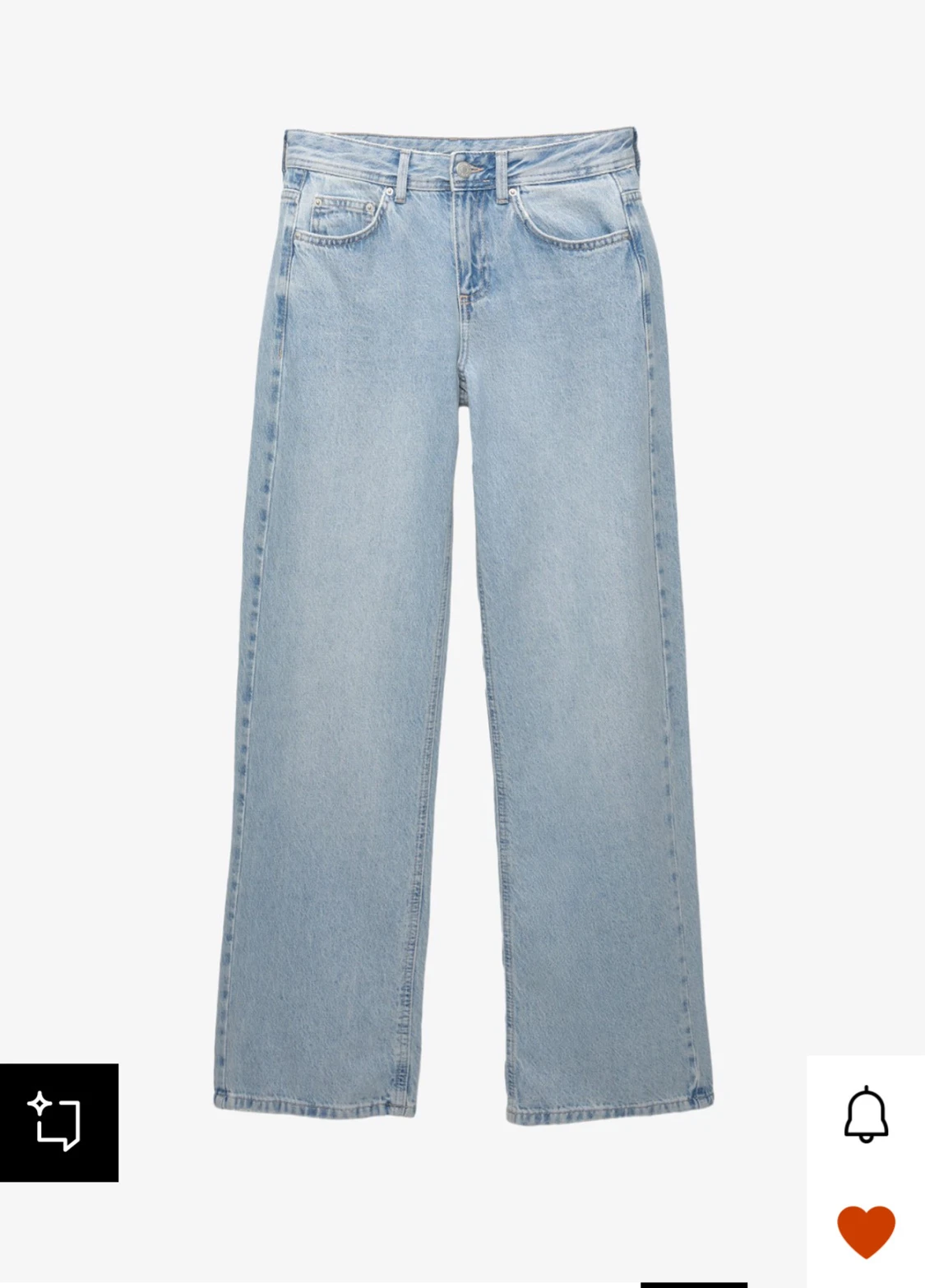 Ljusblå wide jeans med låg midja - 2