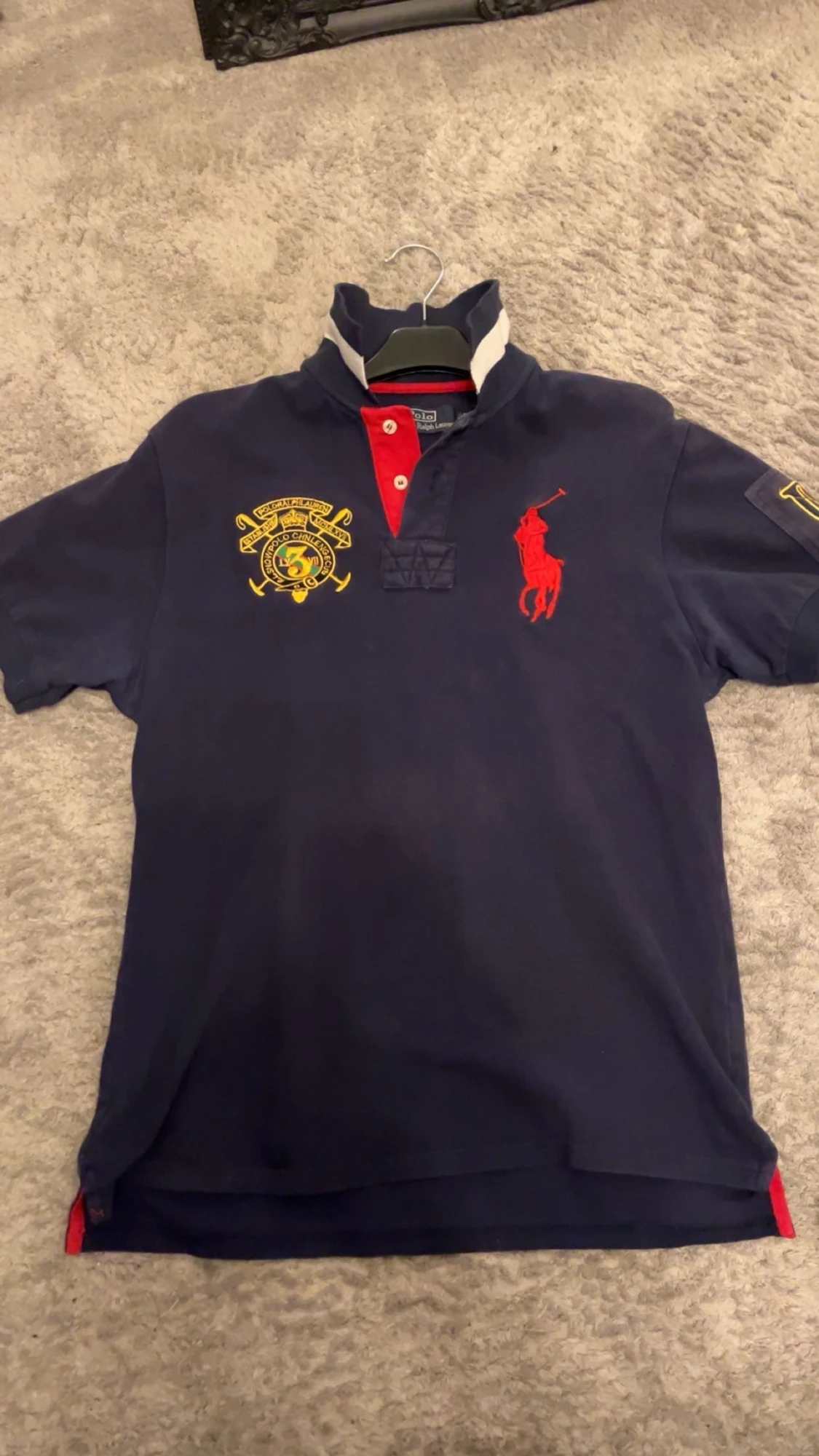 Mörkblå pikétröja Polo Ralph Lauren XL