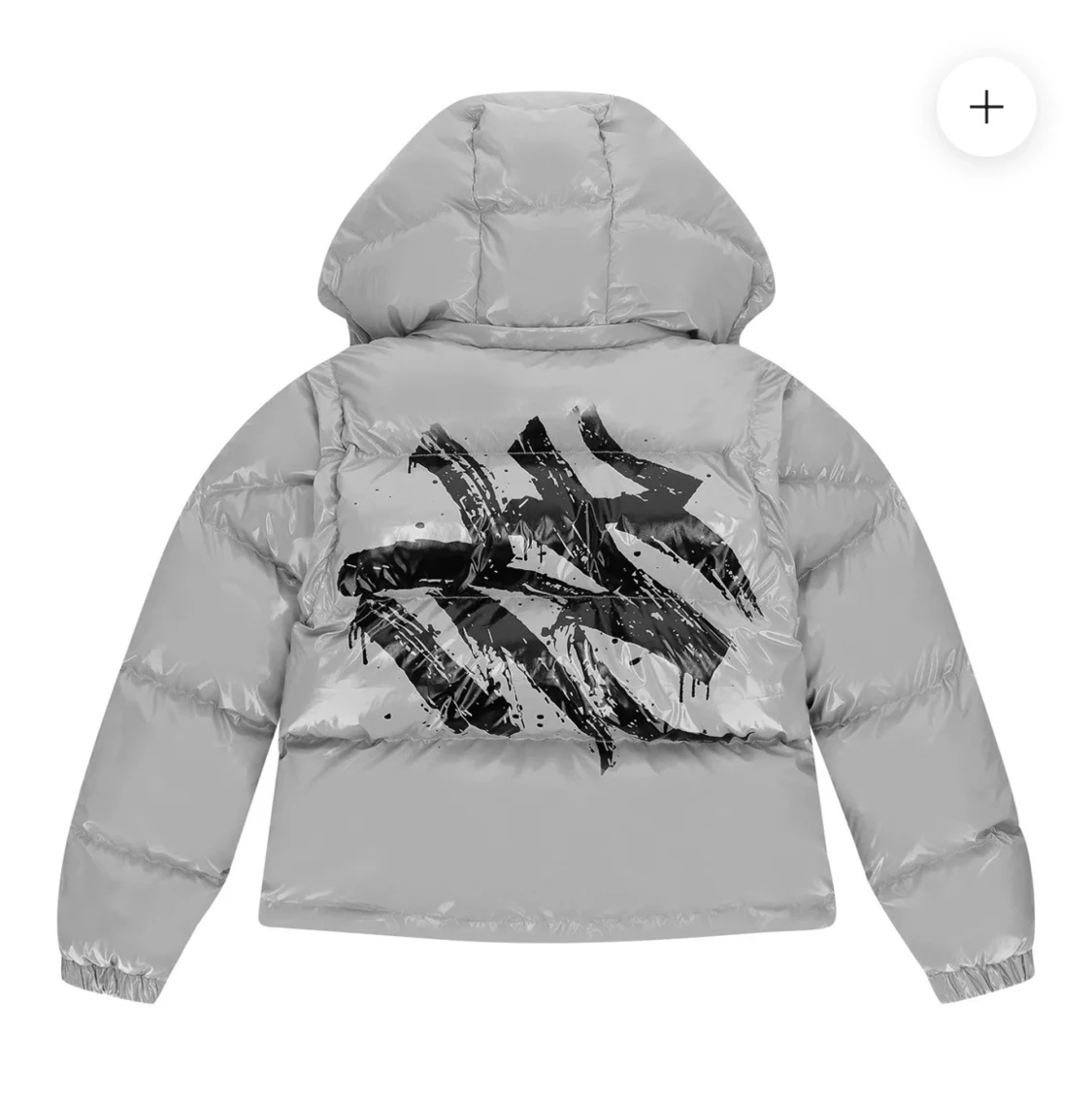 GRAFFITI PUFFER JACKET - GRAY - 1