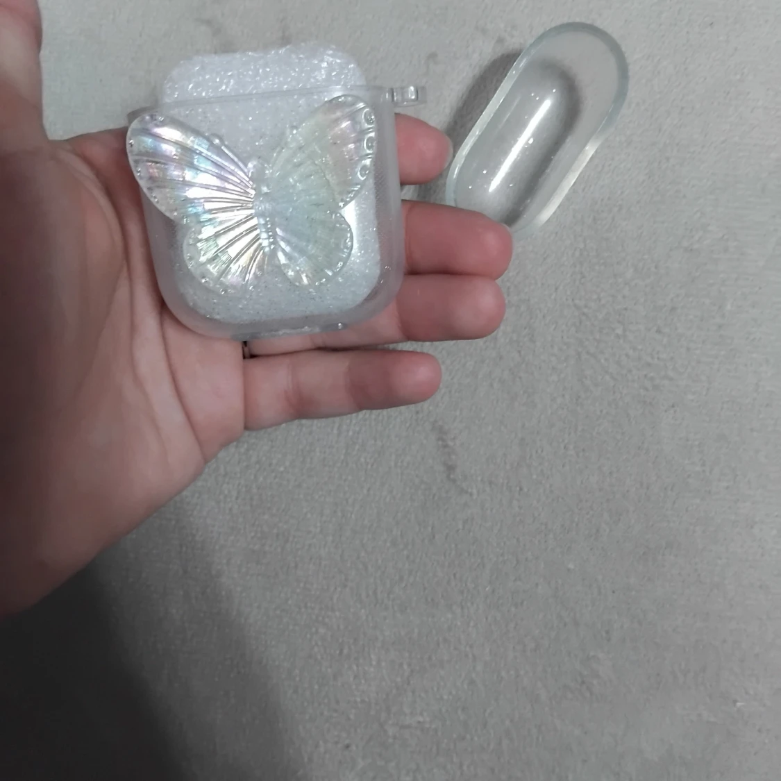 AirPods 1/2 Skal Fjäril Transparent - 1