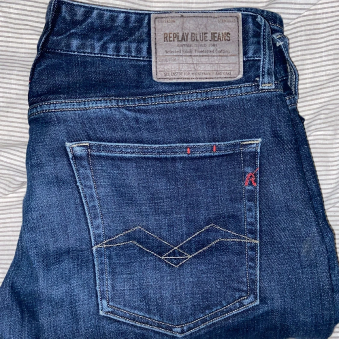 Blå Replay jeans herr, storlek 34/32