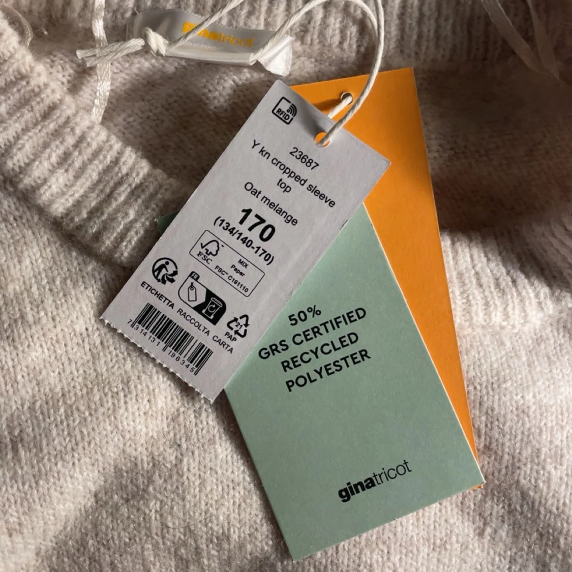 Ljusbeige croppad tröja Gina Tricot - 2