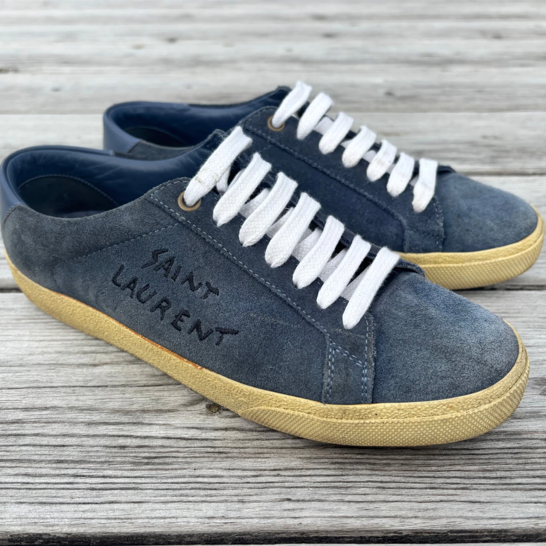 Saint Laurent blå mocka sneakers - 3