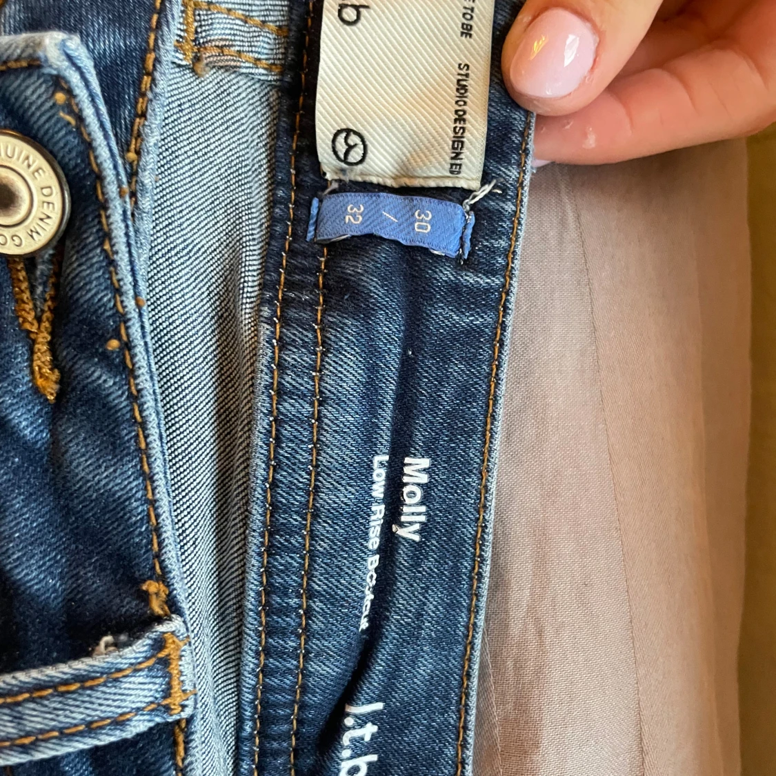 Blåa lågmidjade bootcut ltb jeans - 2