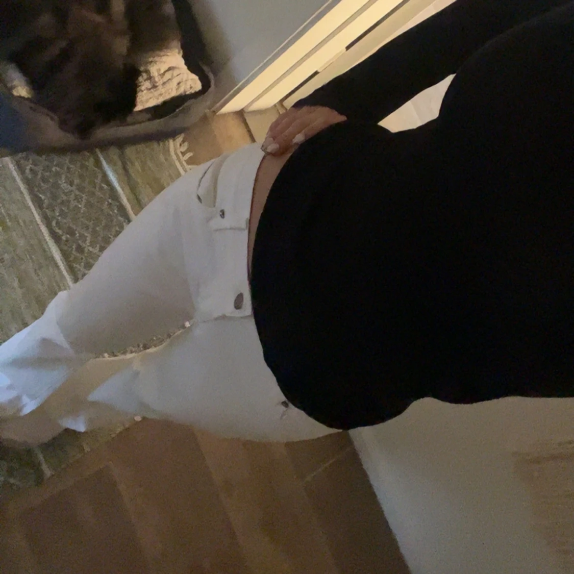 Vita jeans med låg midja - 1