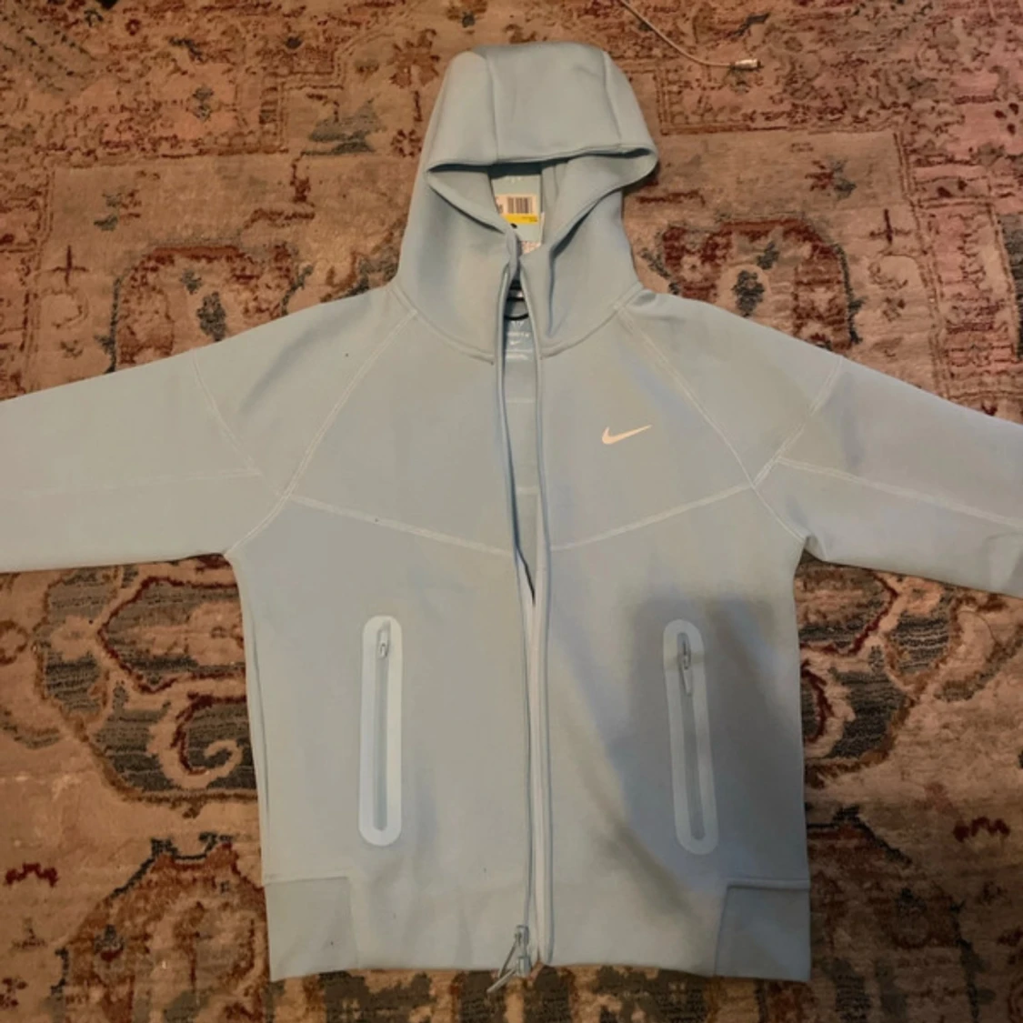 Nike NOCTA ljusblå hoodie med dragkedja - 1